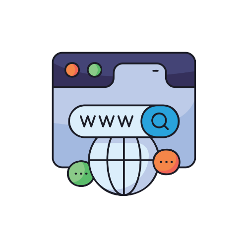 Snowfall Development Domain Selection Graphic. Web Development